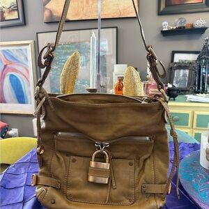 Vintage & Rare Chloe  Brown Leather Shoulder Bag with Lock & Key Detail